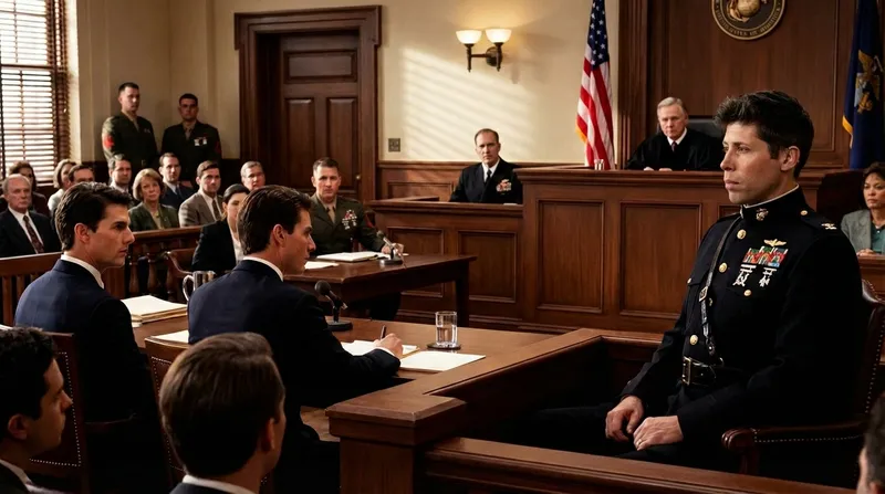 AI-generated image of Colonel Jessep in the courtroom