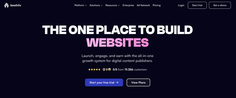 Beehiiv newsletter platform dashboard